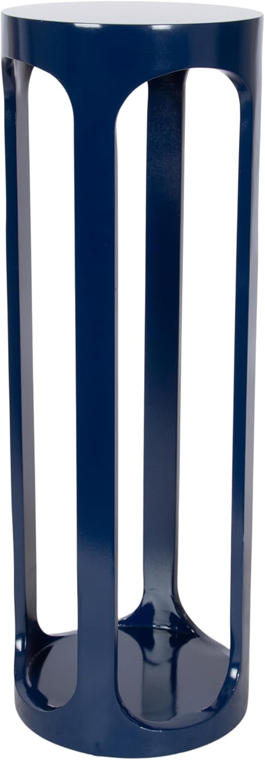 Kate and Laurel Dahl Modern Wooden Round Drink Table, 8 x 8 x 23, Navy Blue, ...