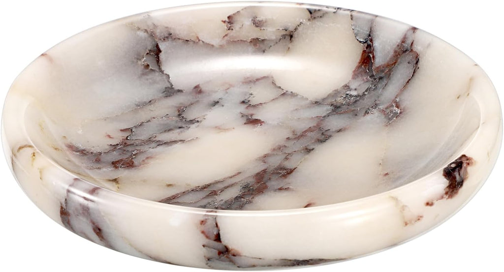 Hipiwe Decorative Key Holder for Entryway Table Round Key Bowl Marble Nightstand Organizer for Candle Jewelry Tray for Earrings Necklaces