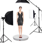JAYEGT Motorized Rotating Display Stand, 350Lbs Load，360 Degree Electric Rotating Potography Turntable for Products Display，Live Show， Remote Control +5 Colors Backgrounds (White / 20.5inch /Wired)