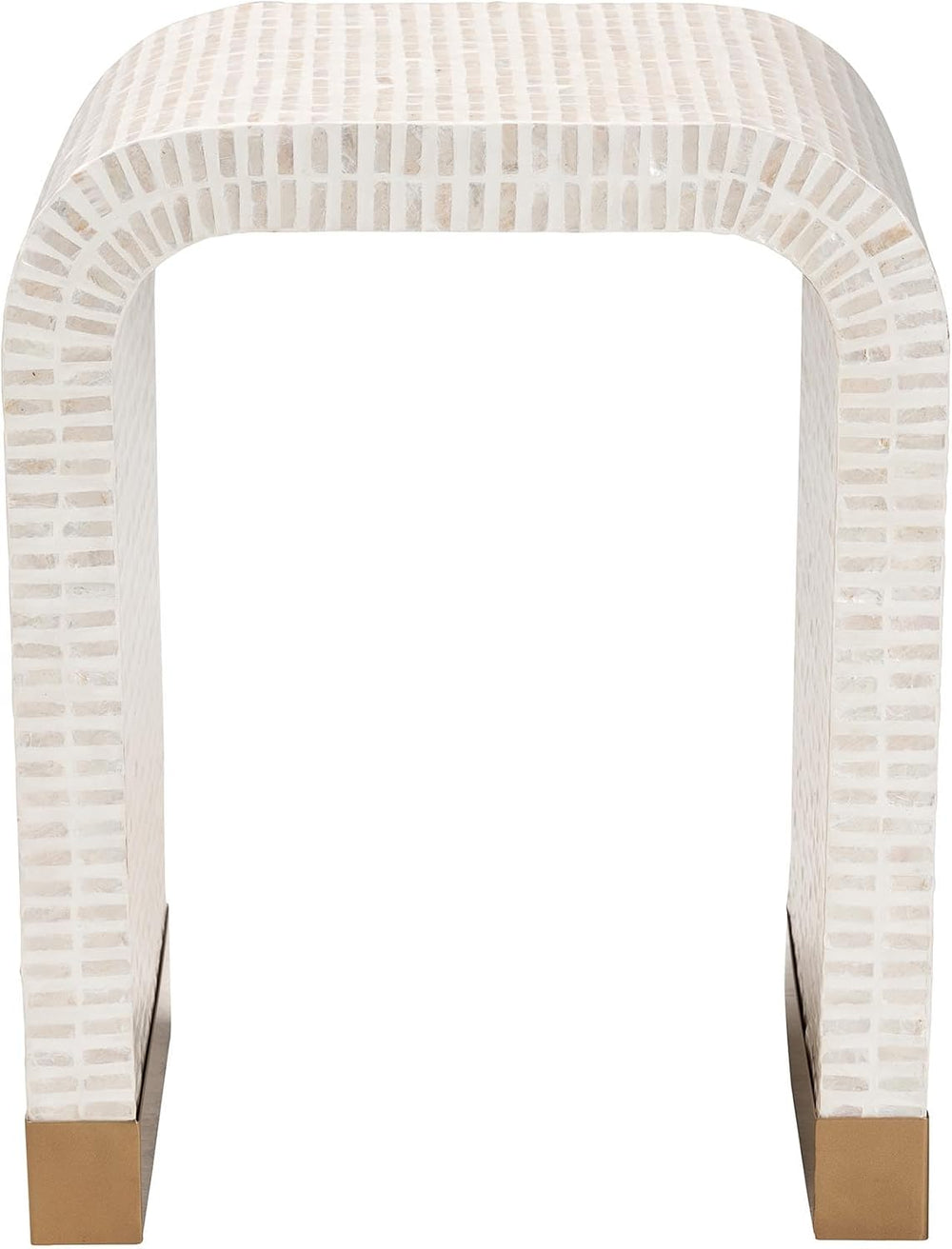 Bali & pari Carlyn Coastal Beige and White Mother of Pearl Capiz Shell En...