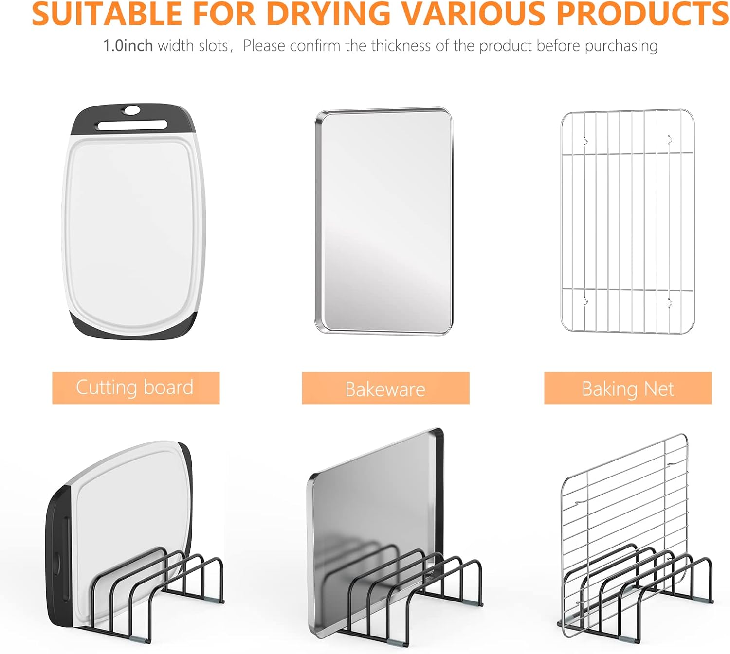 Cutting Board Storage Rack, Compact Cutting Board Organizer, Chopping Board Storage Stand Rack, Bakeware & Cookie Pan Sheets Organizer (2PCS 1.0 Inch)