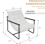 Modern Accent Chair for Living Room,Arm Chair with Metal Frame,Upholstered Armchair with Soft Cushion for Bedroom Lounge Reading Room (Beige)