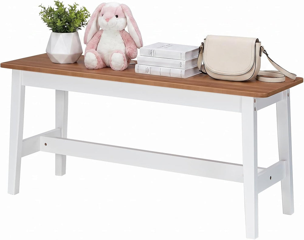 HOOBRO 39.3'' Bamboo Dining Bench, Farmhouse Kitchen Table Bench, Kit...