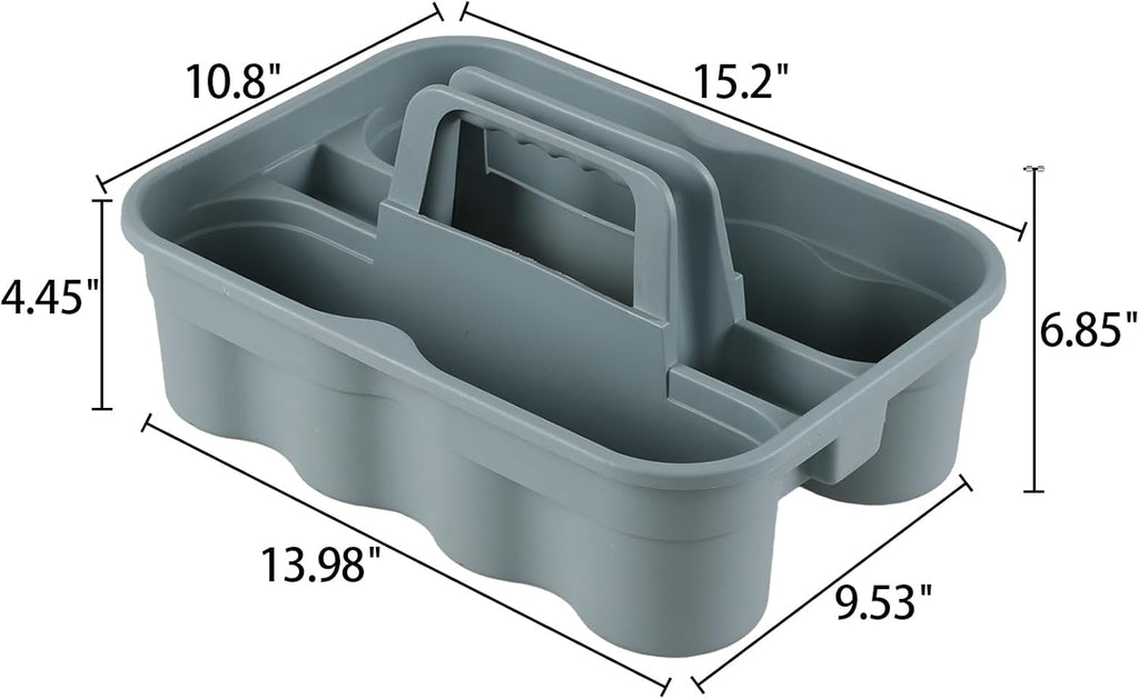 Hespama 6-Pack Cleaning Storage Caddy with Handle, Plastic Easy Carry Cleaning Caddy