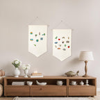 5 PCS Canvas Banners Wall Hanging Brooch Jewelry Storage Case Stand Enamel Pin Display, Sublimation blank Banner,Holder Earrings Necklace Pin Collection Organizer