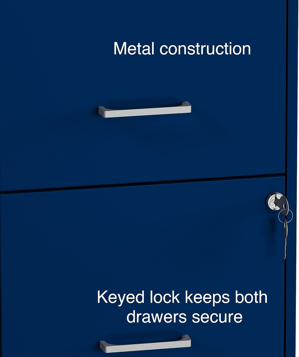 Staples 2-Drawer Vertical File Cabinet, Letter Size, Lockable, Blue | Mobile ...