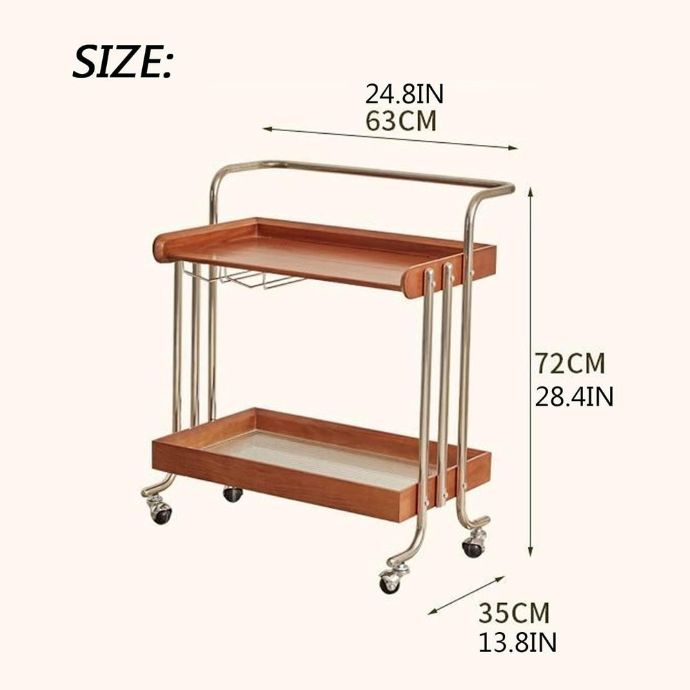 Solid Wood Tv Tray Side Tables with Tempered Glass and Metal Frame,Small Snac...