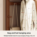 Bamboo Corner Coat Rack, Floor-Standing Clothing Rack with Hooks(Brown) | Storage Rack with Corner Shelves, Multifunctional Coat Stand for Living Room, Entrance, and Bedroom