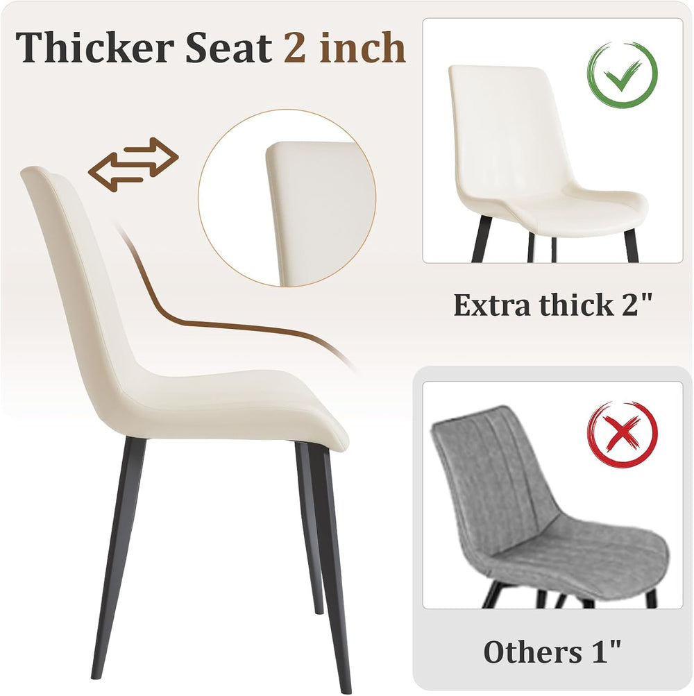 Modern Dining Chairs Set of 4, PU Leather Dining Room Chairs, Upholstered Kit...
