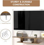 GHC Floating TV Stand, Wall Mounted Entertainment Center and Cabinet Shelf, TV Console with Storage, Media Console for DVD Player, Space-Saving Under TV Shelf for Bedroom (Rustic Brown)