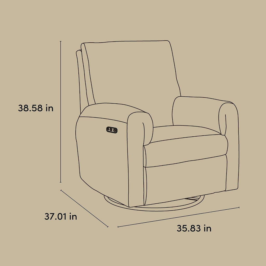 Storkcraft Sorrento Deluxe Power Recliner Swivel Glider, Ivory Boucle | Premium Electronic Nursery Rocking Chair, OEKO-TEX 100 Certified, Includes Dual-USB Charging Port with USB-A & USB-C