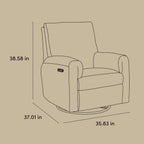 Storkcraft Sorrento Deluxe Power Recliner Swivel Glider, Ivory Boucle | Premium Electronic Nursery Rocking Chair, OEKO-TEX 100 Certified, Includes Dual-USB Charging Port with USB-A & USB-C