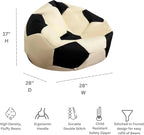 Dojo Classic Kids Bean Bag Chair (Filled) - Tough, Stain Resistant and Ultra Comfortable (Football White)