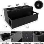 Hair Tool Holder Stainless: Wall Mounted Organizer for Bathroom & Salon - Heat Resistant Tool Storage for Homemakers & Stylists - Large Capacity Modern Black Design