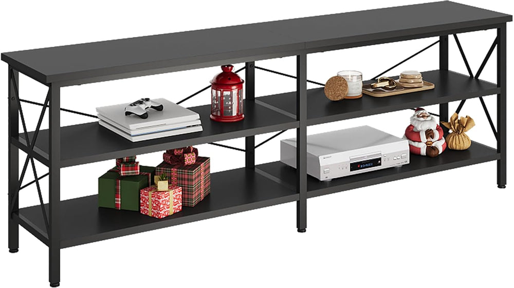 WLIVE TV Stand up to 70 Inch TV, 63" Entertainment Center, Black | TV Me...
