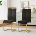 gopop Dining Chairs Set of 2, Faux Leather Dining Chairs with Plated Chrome Metal Frame, Modern Kitchen Chairs Set with Padded Seat High Back for Dining Room, Kitchen Room, Living Room.