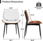 Dining Chair, Mid Century Modern Dining Room Chairs, Upholstered Faux Leather Kitchen Chairs with Walnut Bentwood Back and Metal Legs for Kitchen Dining Room Living Room, White