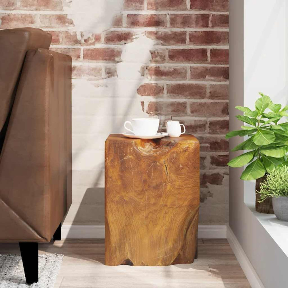 Rustic Stool Solid Teak Wood End Side Table, Small Wooden Stool, Plant Stand,...