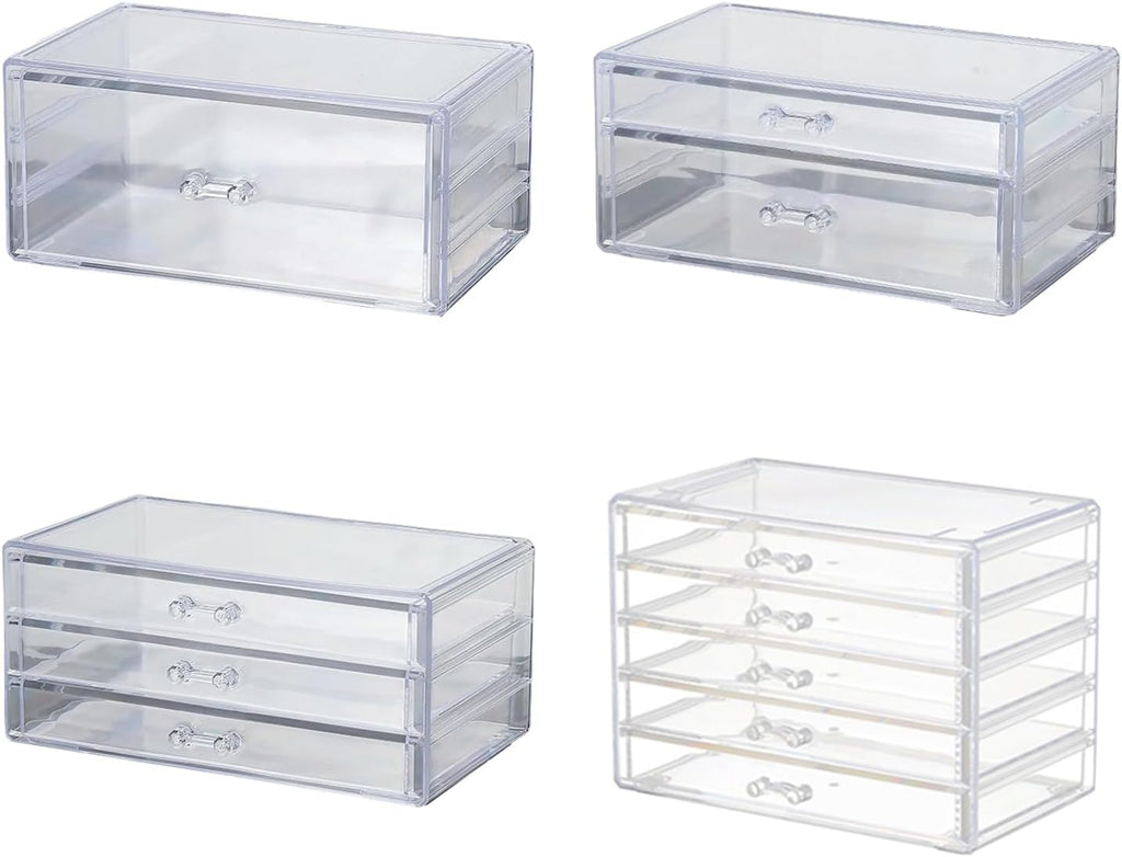 Space Saving Acrylic Cosmetic Storage Drawers Multi Drawers Acrylic Organizer Modern Jewelry Organizer for Organizing Cosmetics and Jewelry