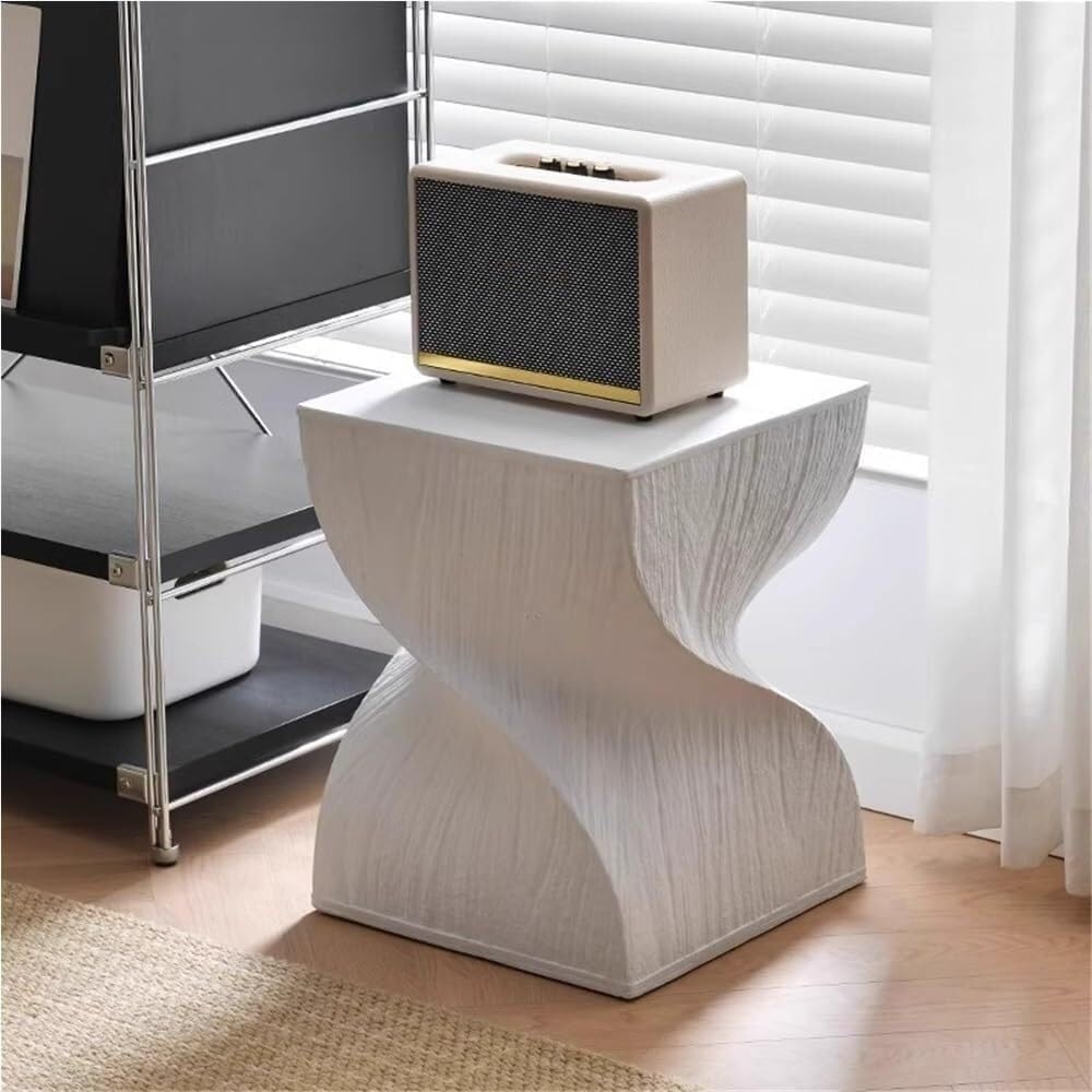 Design Side Table Magnesium Oxide End Table for Patio Living Room Bedroom Nig...