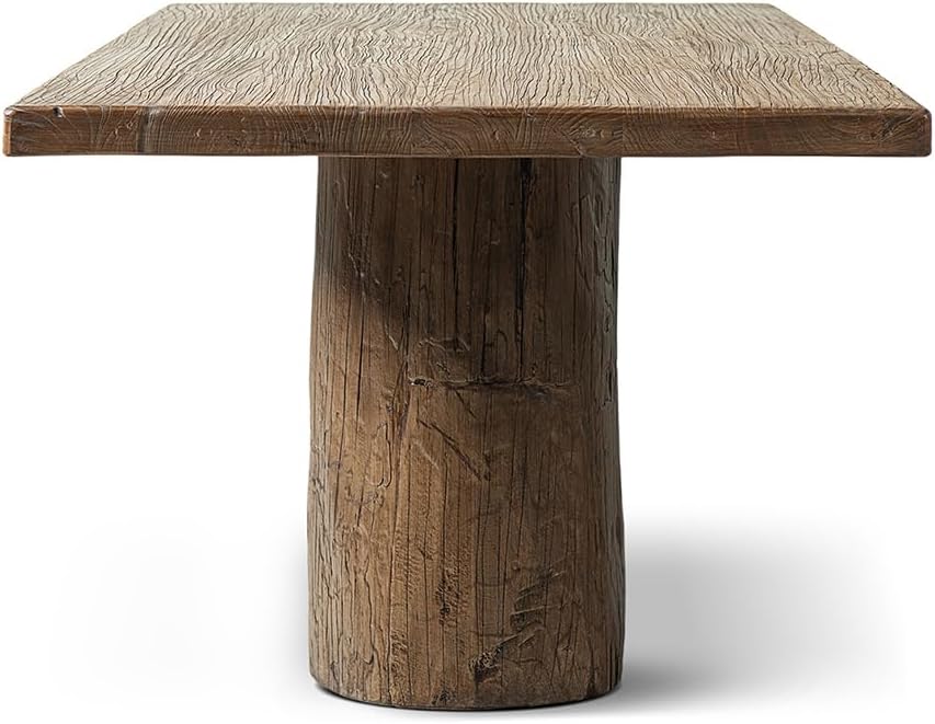 Jennifer Taylor Home Arbor 84" Solid Reclaimed Elm Double Pedestal 8-Per...