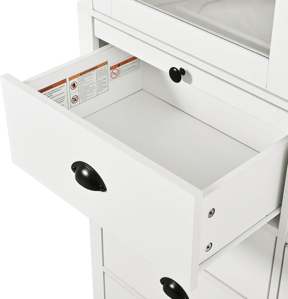 Polibi Large 72" H x 40" W Kitchen Pantry Cabinet Freestanding Stor...