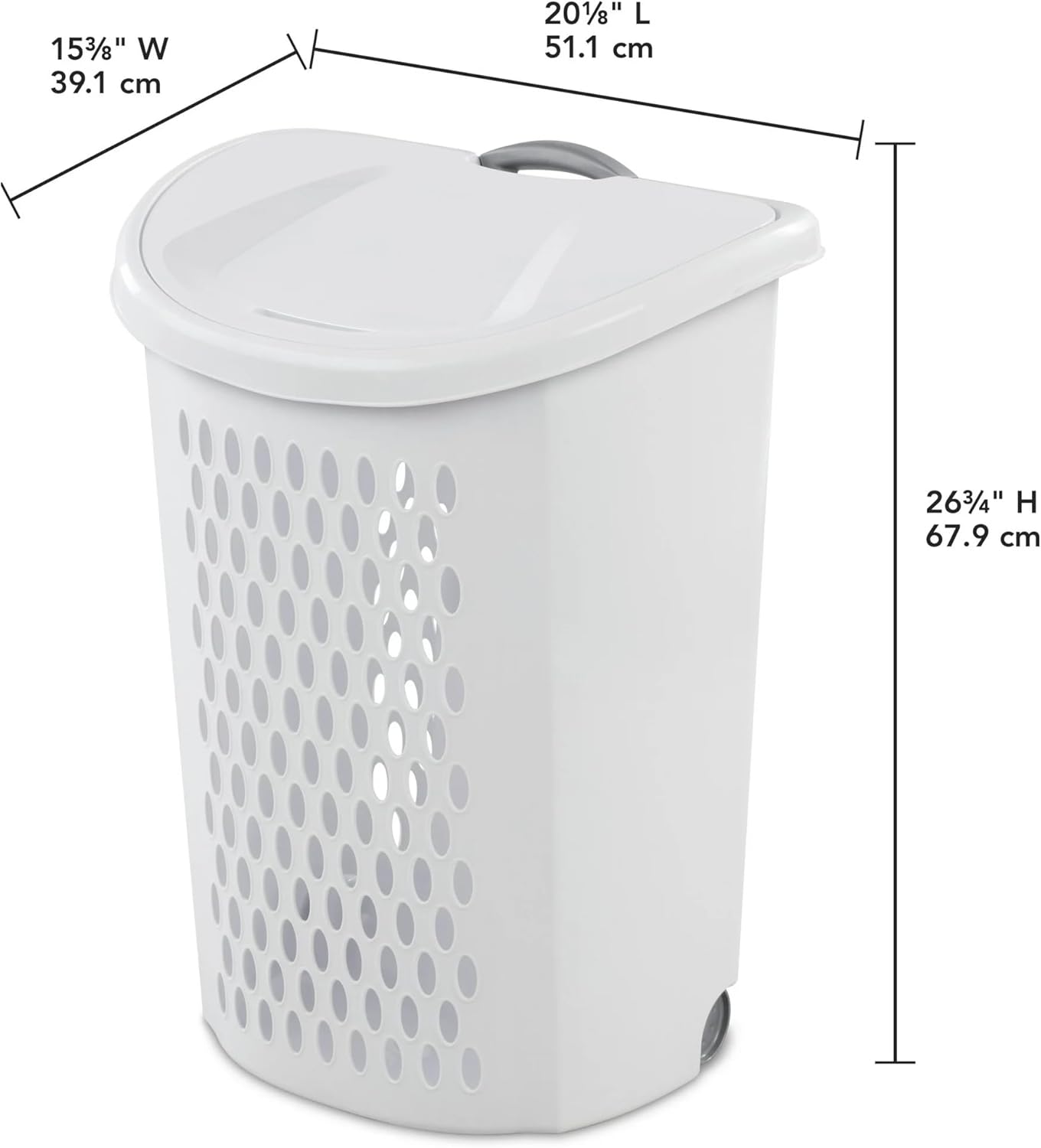 Wheeled Hamper Adult, White