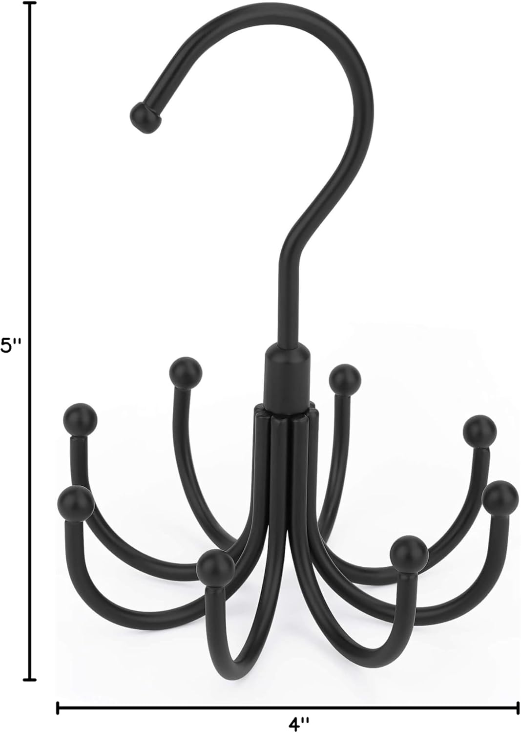 Belt Hanger, Space Saving Belt Organizer for Closet, Max 24 Storage Capacity, Rotating Belt Rack Closet Organizers and Storage for Hanging Belt, Ties, Black