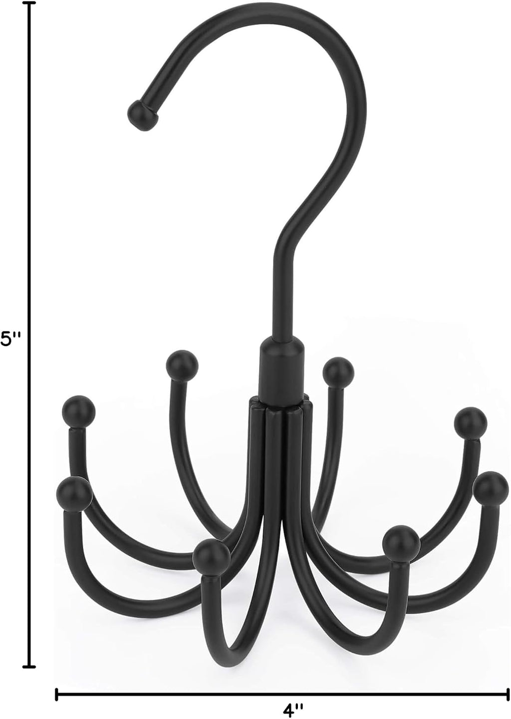 Belt Hanger, Space Saving Belt Organizer for Closet, Max 24 Storage Capacity, Rotating Belt Rack Closet Organizers and Storage for Hanging Belt, Ties, Black
