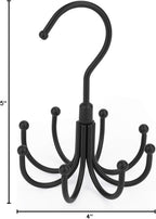 Belt Hanger, Space Saving Belt Organizer for Closet, Max 24 Storage Capacity, Rotating Belt Rack Closet Organizers and Storage for Hanging Belt, Ties, Black