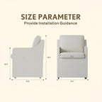 Upholstered Dining Chairs,Modern Rolling Linen Dining Chairs with Casters,Swivel Armchair with Storage for Reading Room,Kitchen,Dining Room(Cream)