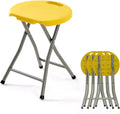 Folding Stool - Folding Chairs for Outside, Backless Stool with Capacity for Kitchen Or Rec Room - Portable(Yellow)