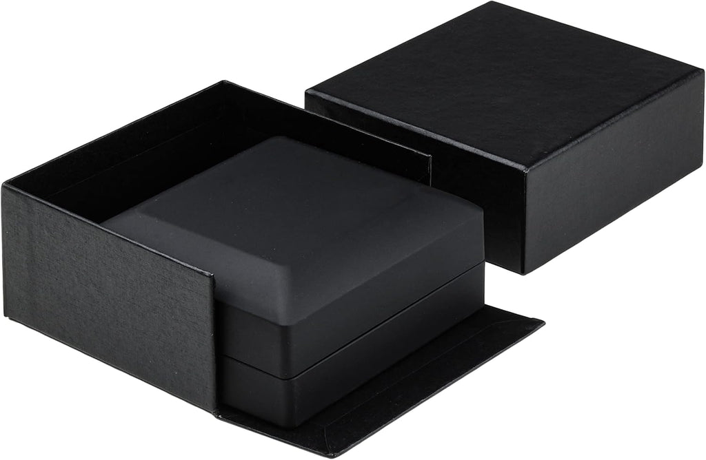 Allure,Luxury Earring & Pendant Box With LED Light, Square Shaped Elegant Diamond Pendant & Earring Case, Black Velvet Interior Jewelry Display Gift Box For Unique Proposal, Engagement Or Wedding