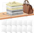 12 Pack Acrylic Shelf Dividers for Closet Organization, Purse Organizers for Closet, Clothing Dividers, Handbag Organizers for Shelves Separator Clear