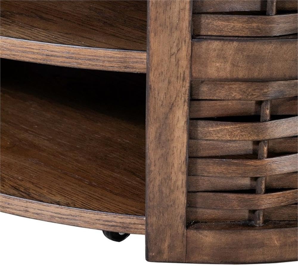 Pemberly Row 3 Piece Living Room Table Set, Rubberwood and Oak Veneer, Coffee...