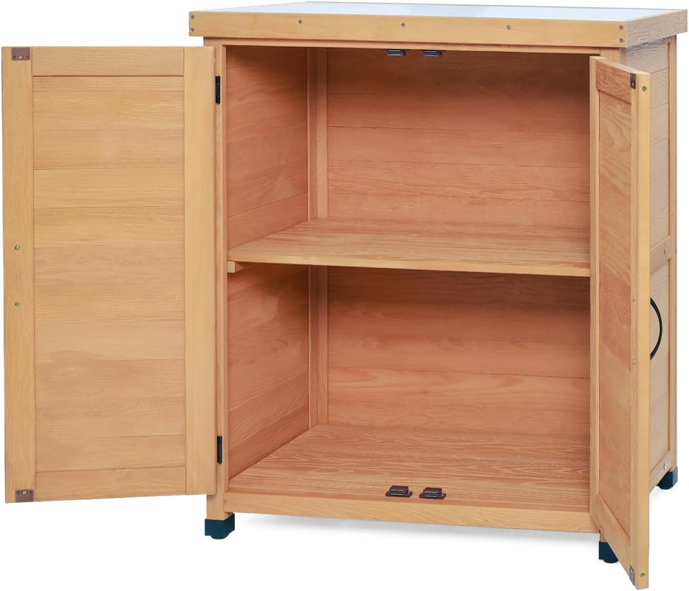 31" Sturdy Living Room Cabinet, Practical Cabinets with Weatherproof Woo...