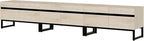 WAMPAT 3-in-1 Modern TV Stand for Up to 110 Inch TVs, Large Wood Entertainment Center Media Console with Storage Cabinets and Metal Base for Living Room, Light Oak