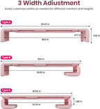 Pink Monitor Stand Riser, Klearlook Foldable, Height Adjustable Computer Stand, Desk Shelf Riser with Storage Drawer &Tablet Phone Stand for Desktop, Laptop