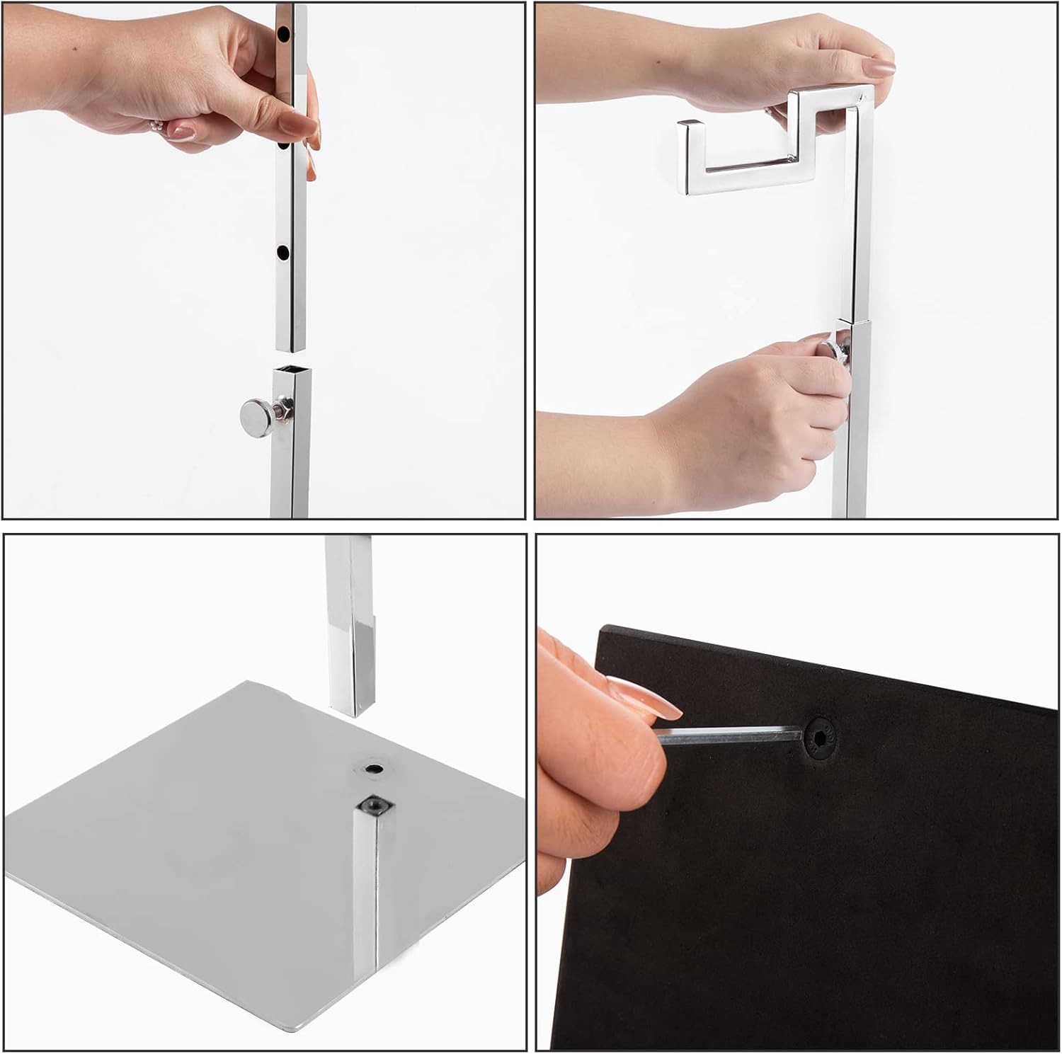 Polmart Countertop Adjustable Hanger Display Stand for Hangbag, Wreath and Crafts, Sliver