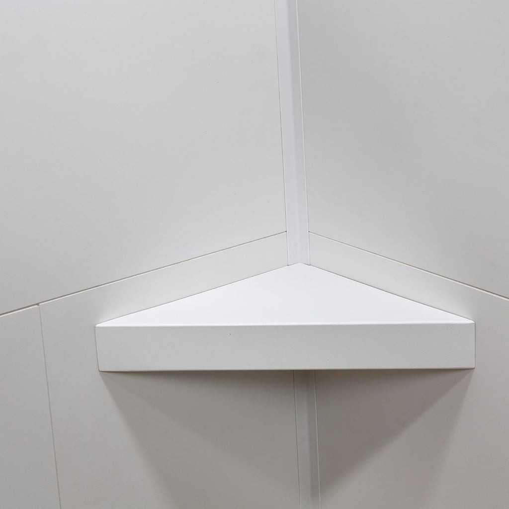 Palisade Vinyl Waterproof Corner Shower Shelf in Dusty Pearl