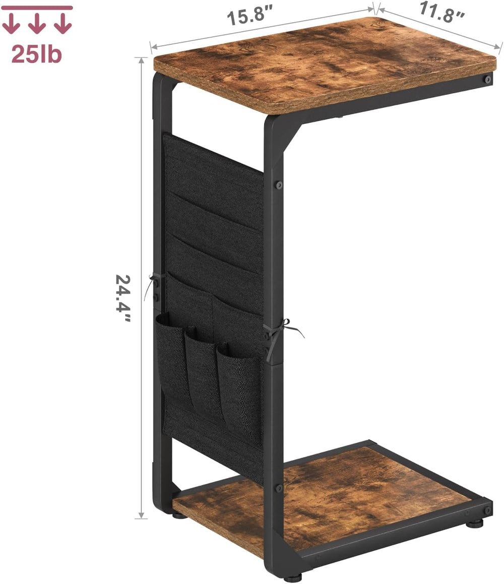 Wood Pedestal Couch End Tables Set of 2, TV Trays for Eating on Couch Tables ...