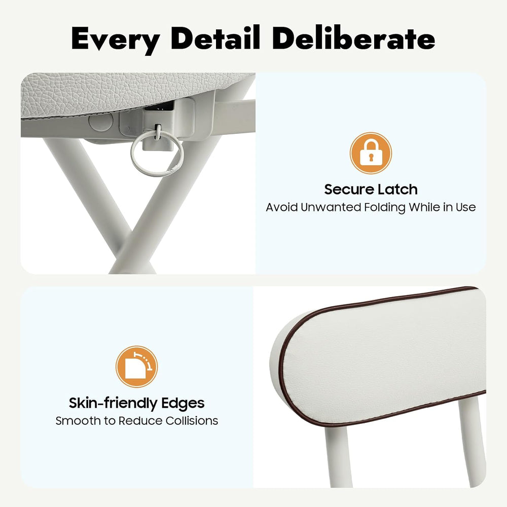 2PCS Folding Stool Cushioned Padded Folding Stool with 275.6lbs Capacity Fold...