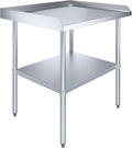 AmGood Commercial Work Table with Backsplash and Sidesplashes | NSF (Stainless Steel Table with Sideguards, 36" Long x 30" Deep)