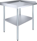 AmGood Commercial Work Table with Backsplash and Sidesplashes | NSF (Stainless Steel Table with Sideguards, 36" Long x 30" Deep)