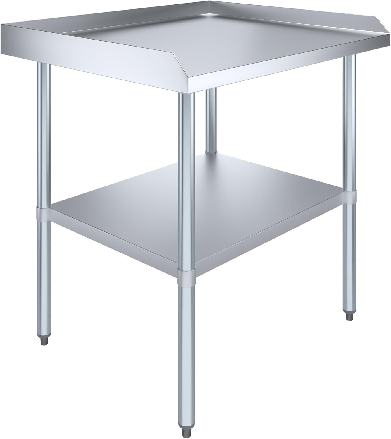 AmGood Commercial Work Table with Backsplash and Sidesplashes | NSF (Stainless Steel Table with Sideguards, 36" Long x 30" Deep)
