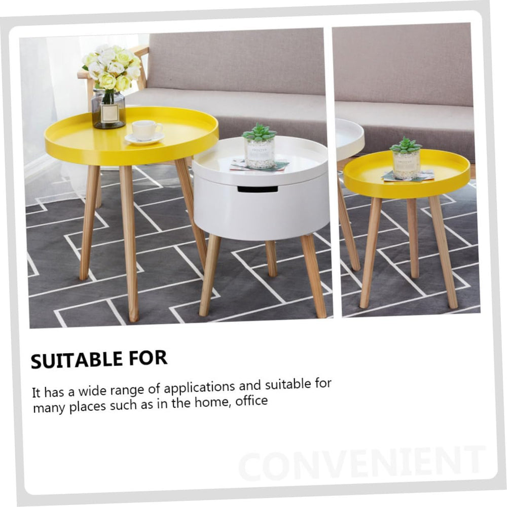 SUPVOX Modern Small Round Nordic Sofa Side Table, Yellow Mini Creative Indoor...