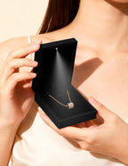 Hatori LED Pendant Necklace Box, Small Jewellry Storage Display Case, Jewelry Gift Boxes for Proposal Wedding Engagement Birthday Anniversary