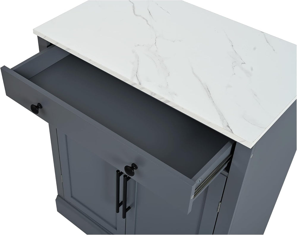 Bellemave Freestanding Coffee Bar Cabinet with Drawer & Adjustable Shelve...