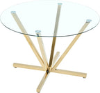HomVent Round Glass Dining Table Set for 4,Circle Glass Kitchen Table Set | 45'' Small Dining Room Set Glass Dinner Table Set with 4 Velvet Dining Chair for Kitchen Dining Room Family Gathering