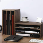 3-Tier Paper Storage Letter Tray File Sorter - Wood Desktop Document Organizer Holders with Mail Sorter, School & Home Magazine File Dividers for Office Accessories Dark(SJ3K-DK)